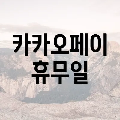 카카오페이 휴무일