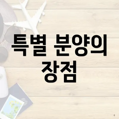 특별 분양의 장점