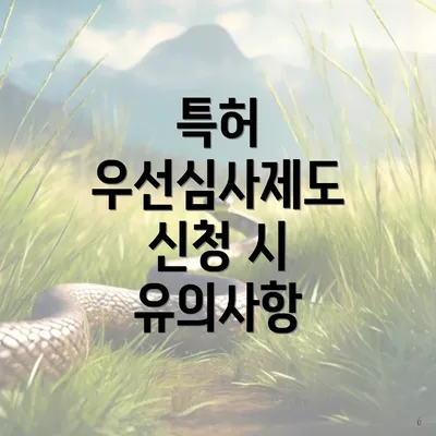 특허 우선심사제도 신청 시 유의사항