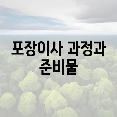 포장이사 과정과 준비물