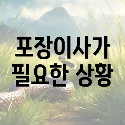 포장이사가 필요한 상황