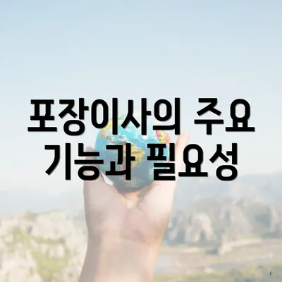 포장이사의 주요 기능과 필요성