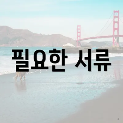 필요한 서류
