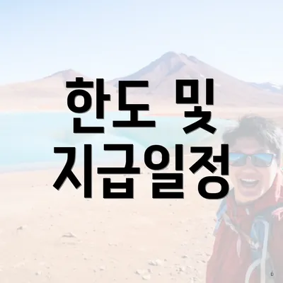 한도 및 지급일정