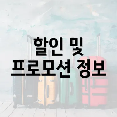 할인 및 프로모션 정보