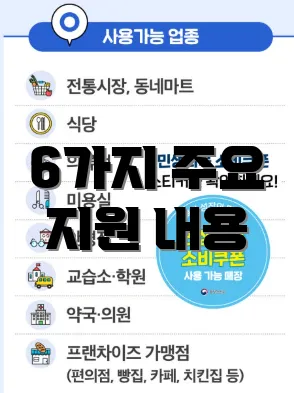 6가지 주요 지원 내용