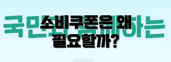 소비쿠폰은 왜 필요할까?