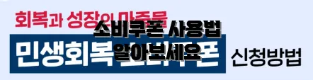 소비쿠폰 사용법 알아보세요