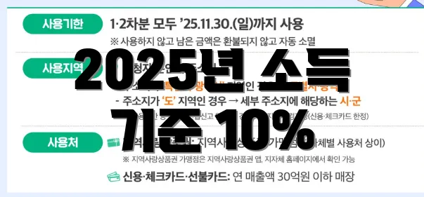 2025년 소득 기준 10%