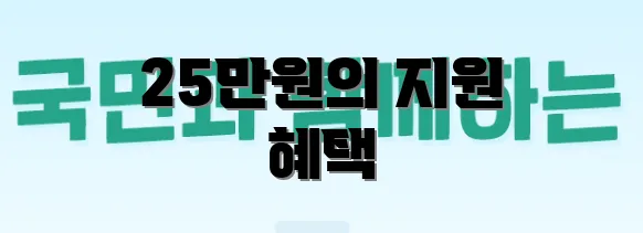 25만원의 지원 혜택
