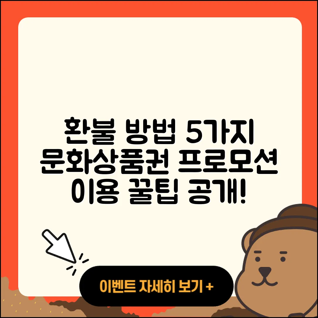 문화상품권 환불 방법 5가지와 프로모션 활용하기