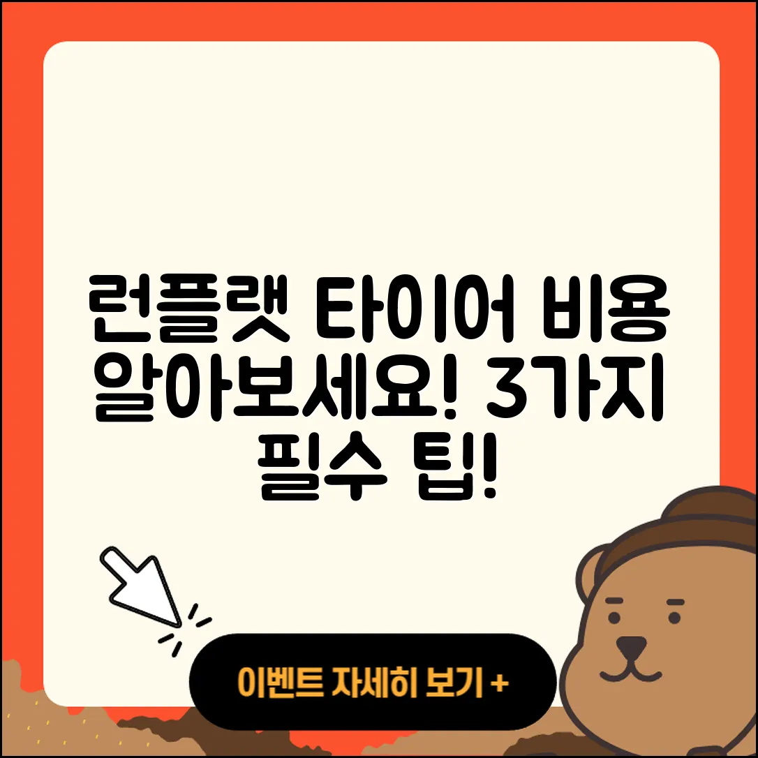 런플랫 타이어 비용, 3가지 꼭 알아야 할 점!